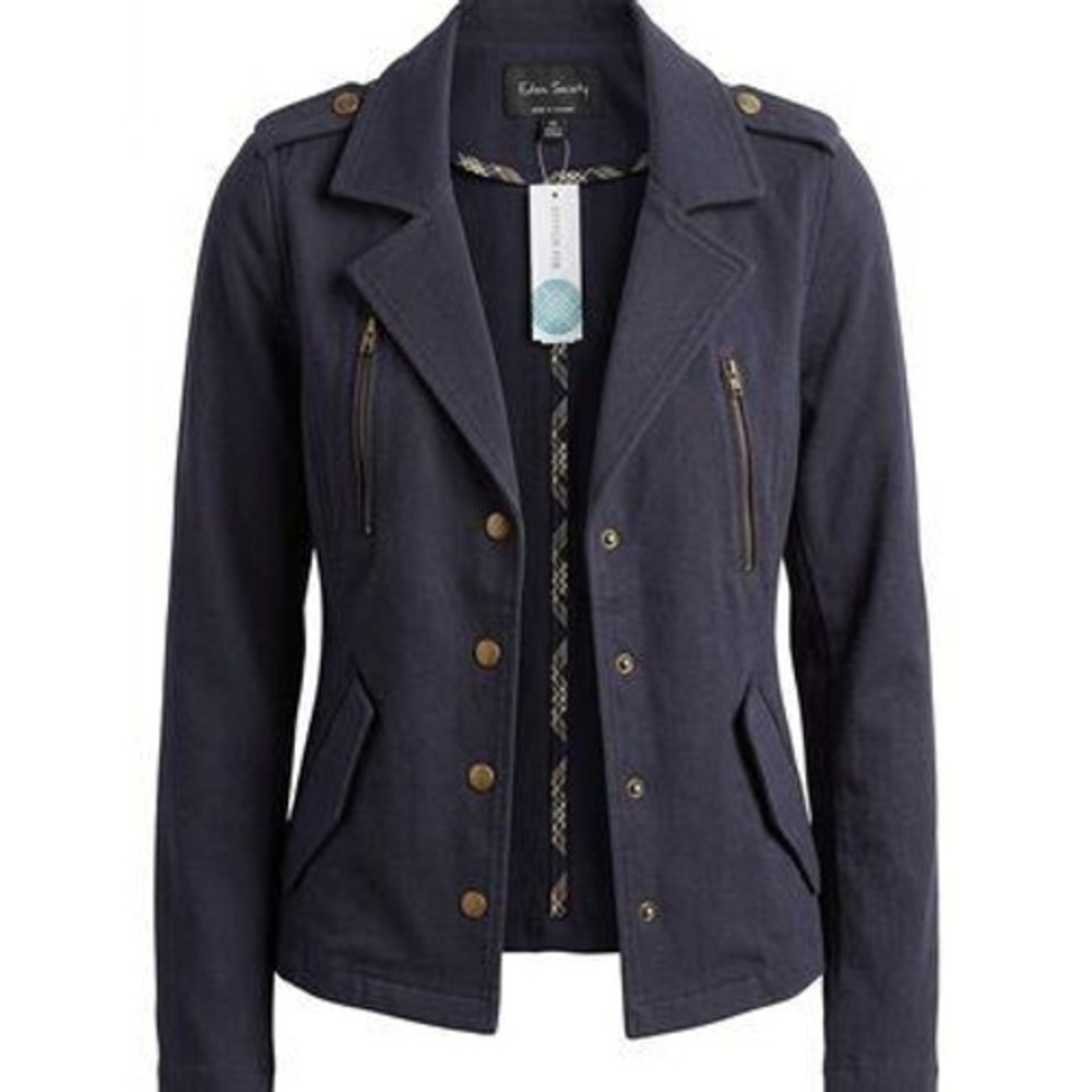 Stitch Fix Eden Society Collared Cargo Jacket Navy Womens Med New With Tags